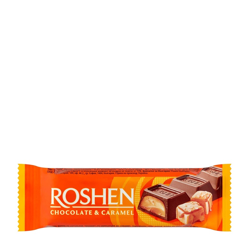 Roshen Caramel milk chocolate bar, 30 g