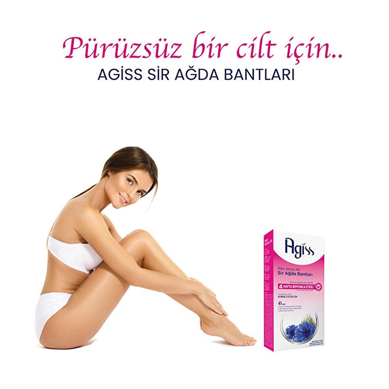 Agiss Hair Removal Wax Strips: Body, Face, Bikini & Underarm – 41 Strips for Normal Skin – Long Lasting Smoothness