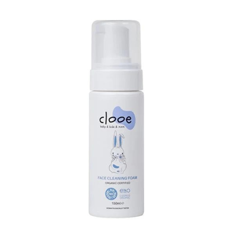 Clooe Organic Facial Cleansing Foam – Paraben-Free, Gluten-Free, and Dermatologically Tested – 150ml
