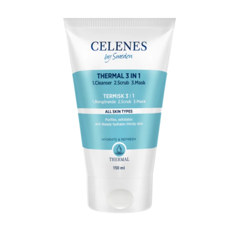 Celenes Thermal 3 In 1 Cleanser – Scrub – Mask 150Ml