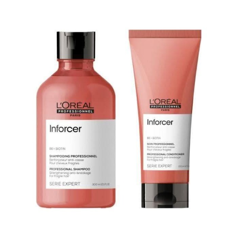 LOral Professionnel Serie Expert Inforcer Shampoo 300ml & Conditioner 200ml | Strengthening Duo for Fragile, Breakage-Prone Hair
