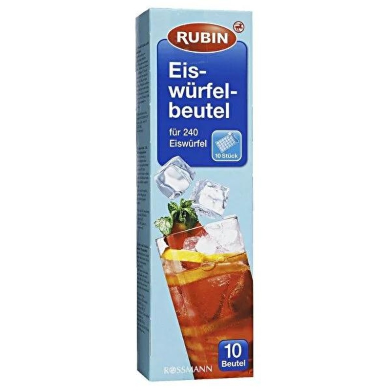 Rubin Ice Cube Bags: 240 Hygienic Cubes, Odor Resistant, Disposable Freezer Ice Bags for Quick Cooling & Storage