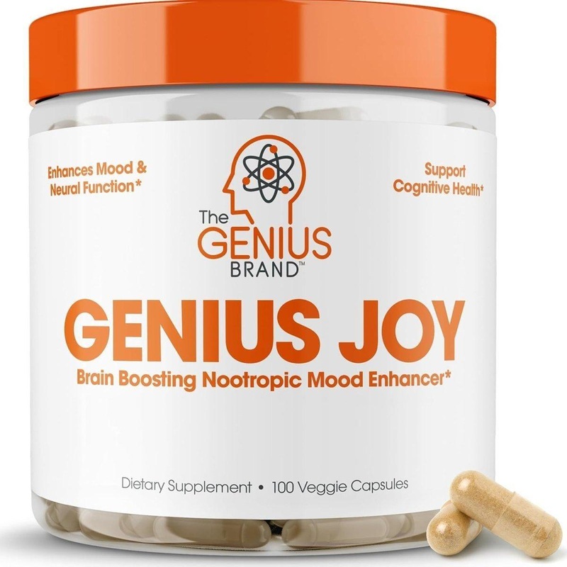 The Genius Brand Genius Joy Nootropic  100 Capsules  Natural Mood, Energy & Cognitive Support with SAMe, Ginseng & L-Theanine