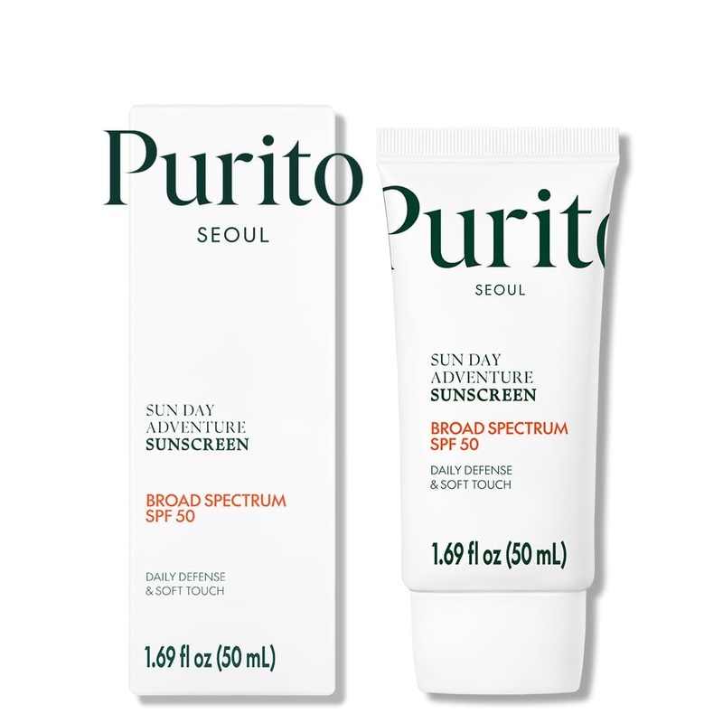 PURITO Sun Day Adventure Sunscreen  50ml | Lightweight SPF 50 Broad-Spectrum UV Protection
