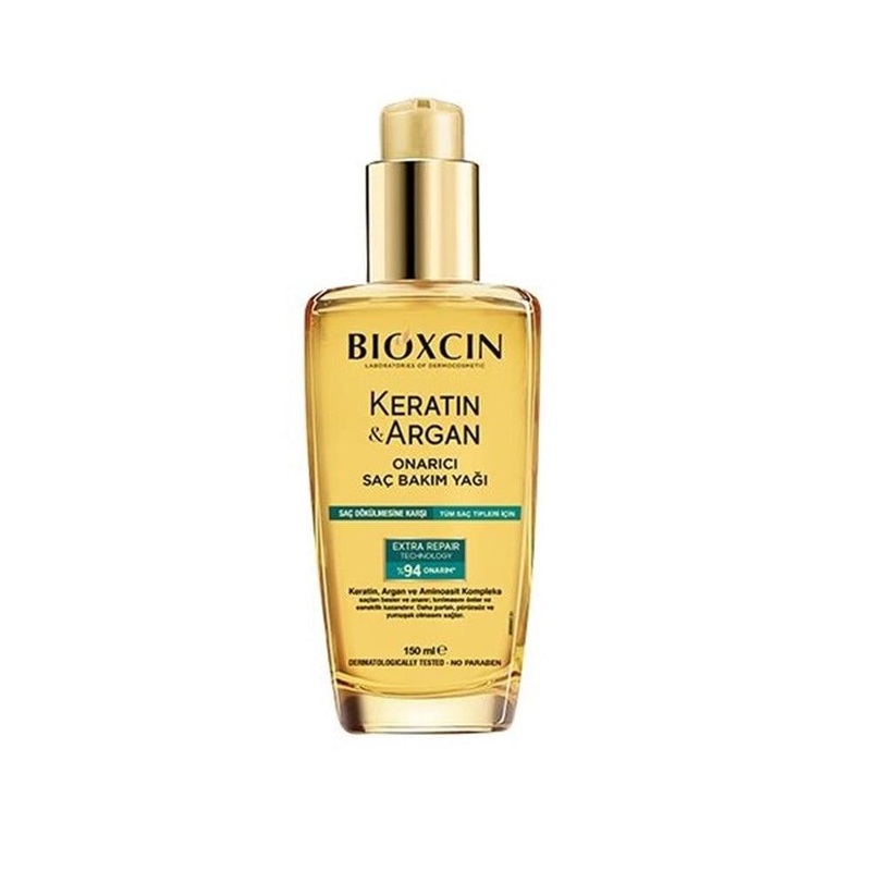 Bioxcin Keratin and Argan Repairing Hair Care Oil 150ml – Nourishing and Repairing Hair Oil for Damaged Hair