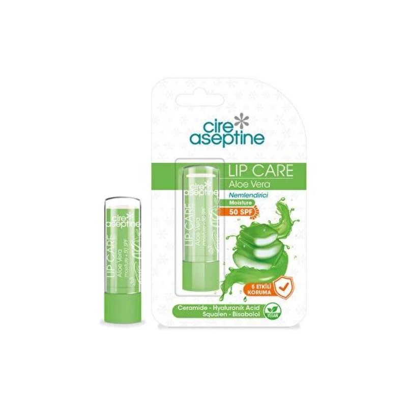 Cire Aseptine Aloe Vera Lip Care Stick with SPF 50 – Moisturizing, Natural Protection