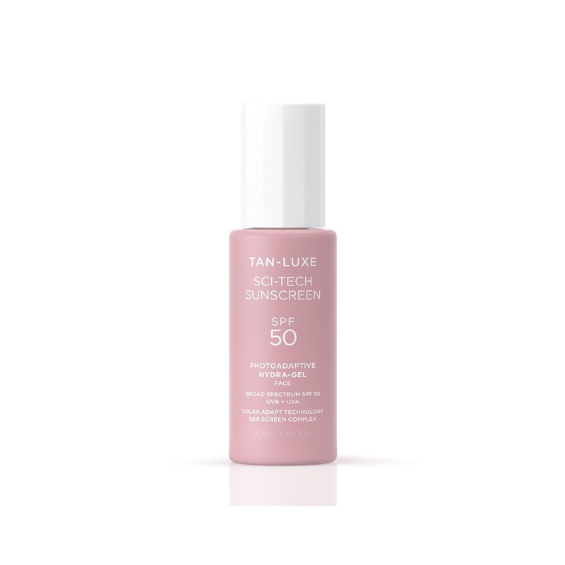 TAN-LUXE Sci-Tech Sunscreen SPF50 Photoadaptive Hydra-Gel  50ml | High-Performance Invisible Protection & Hydration