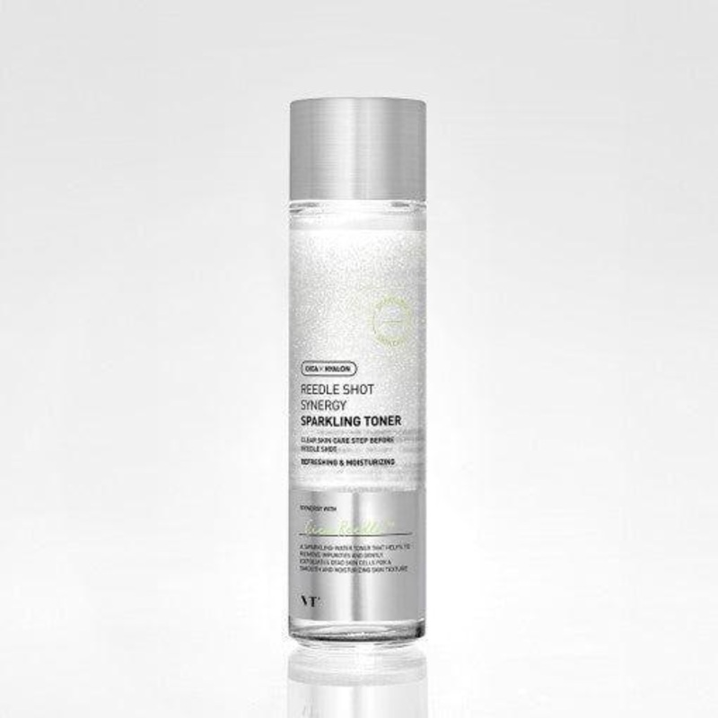 VT Reedle Shot Synergy Sparkling Toner  150ml | Exfoliating, Hydrating & Brightening Toner with Mineral Bubbles