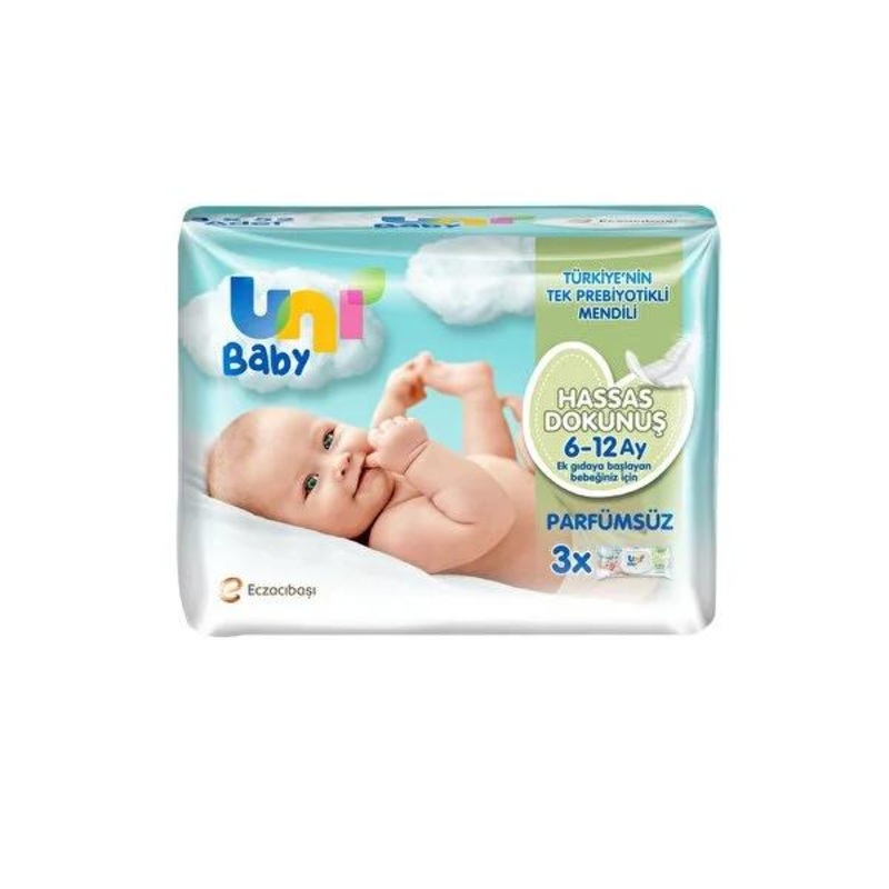 Uni Baby Wipes for Sensitive Skin – Hypoallergenic, Fragrance-Free, Prebiotic Baby Wipes for Infants 6-12 Months