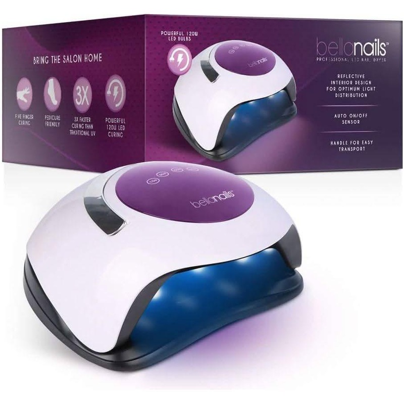 Bellanails LED Nail Lamp – 120W (Black) | Professional Gel Nail Curing for Home & Salon Use