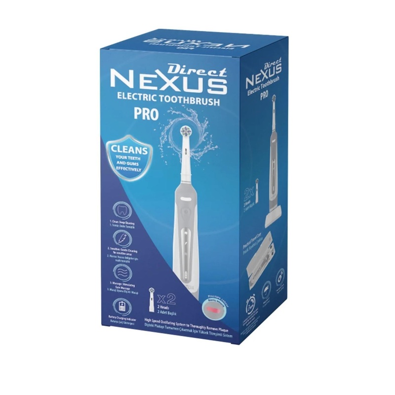 Direct Nexus Electric Toothbrush PRO – Rechargeable, Waterproof, 3 Modes for Adults – Customizable Oral Care