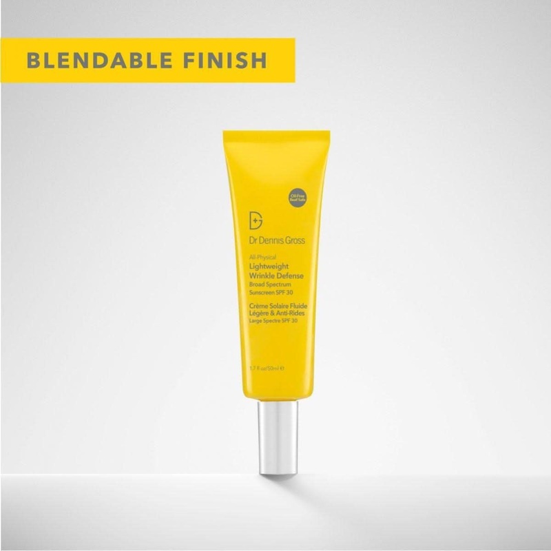 Dr. Dennis Gross All-Physical Lightweight Wrinkle Defense Broad Spectrum Sunscreen SPF 30  50ml | Sheer, Non-Greasy, Anti-Aging Protection