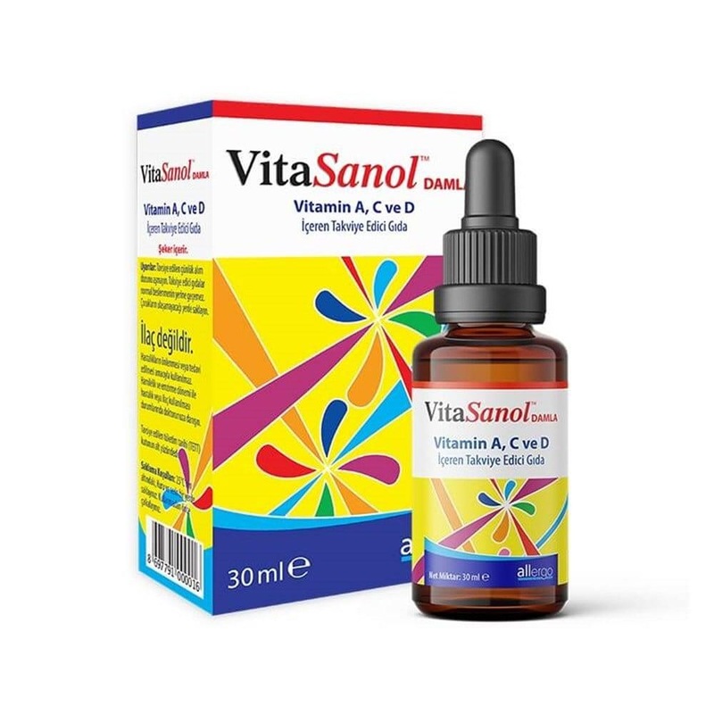 VitaSanol Vitamin A C and D Supplement Drops for Children – Dietary Supplement Drops for Kids Aged 4-10