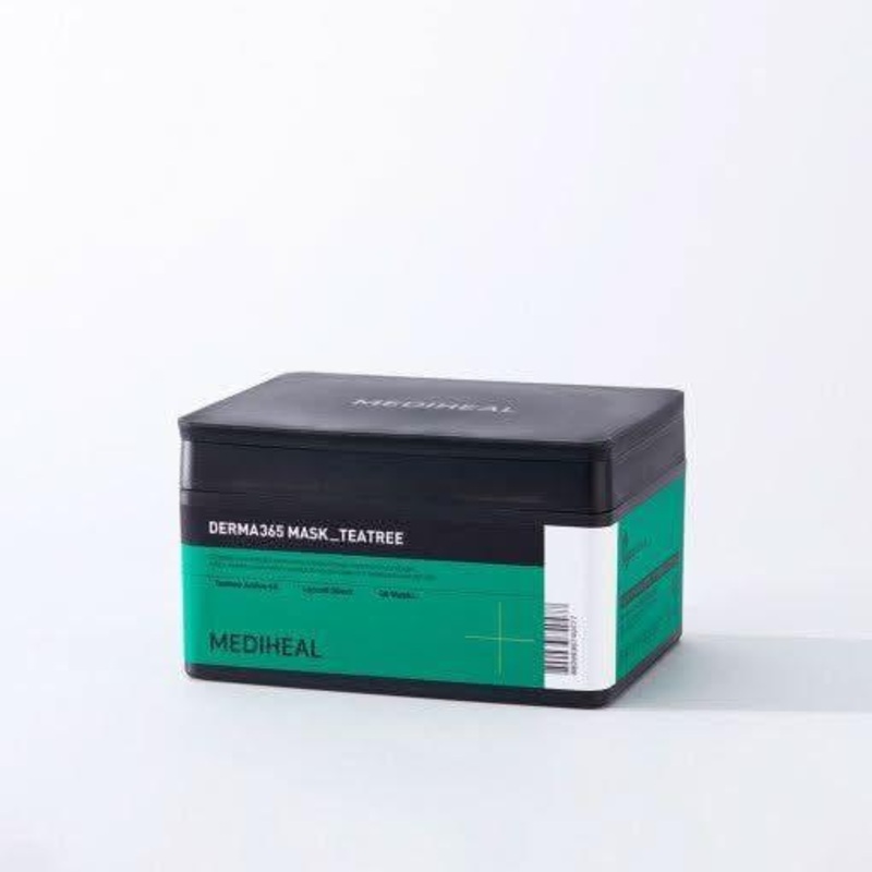 MEDIHEAL Derma 365 Tea Tree Mask  30 Sheet Pack | Daily Calming & Oil Control with Tea Tree Active 4X