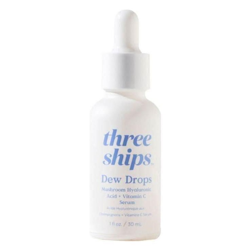 Three Ships Dew Drops Mushroom Hyaluronic Acid + Vitamin C Serum  30ml | Brightening & Deep Hydration Boost 1 oz