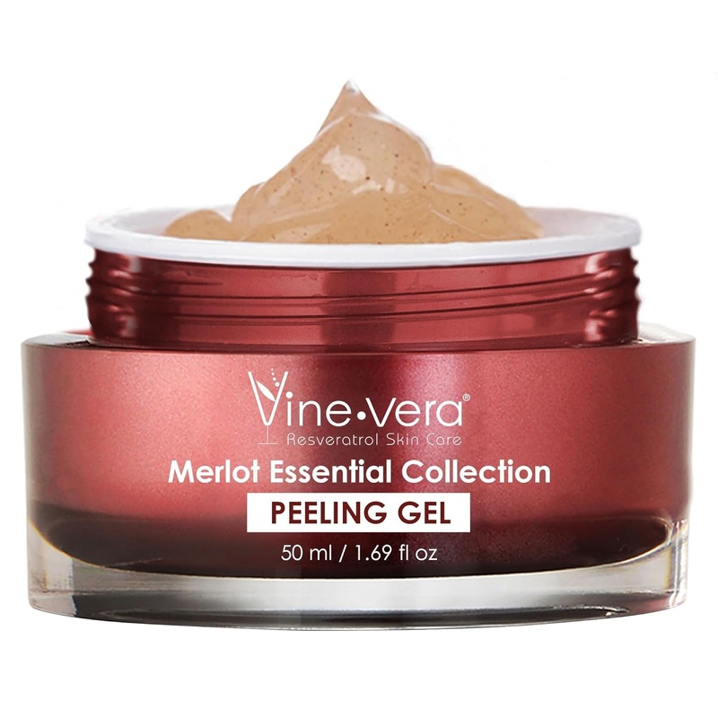 Vine Vera Resveratrol Merlot Essential Collection Peeling Gel  50ml | Gentle Anti-Ageing Exfoliator with Resveratrol & Nut Shell Powder