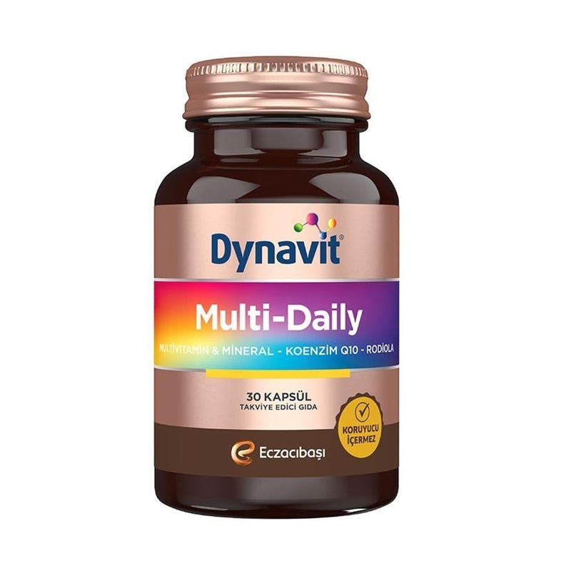 Dynavit Multivitamin Supplement with Koenzim Q10 and Rhodiola – 30 Capsules for Overall Health and Wellness