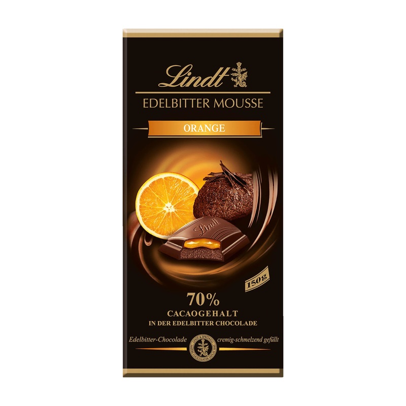 Lindt Edelbitter Mousse Orange dark chocolate bar, 150 g