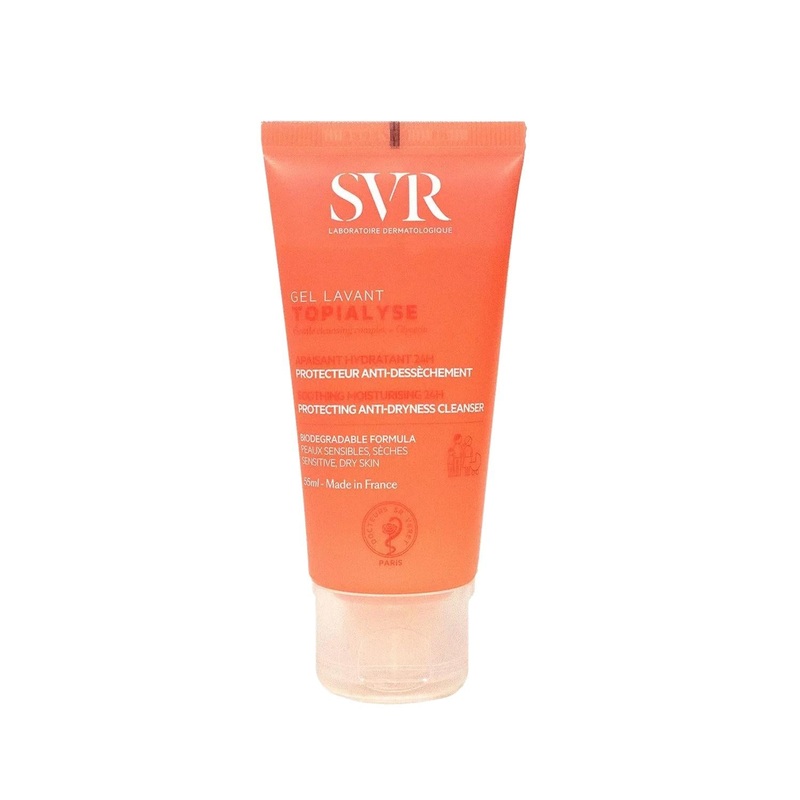 SVR Topialyse Face Wash Gel – Gentle Facial Cleanser for Sensitive Skin – 55ml Portable Size