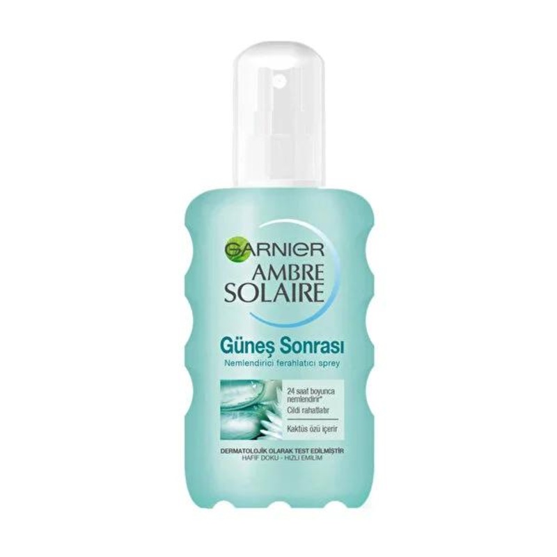 Ambre Solaire After Sun Soothing Spray:  24-Hour Hydration with Cactus Extract for Sunburn Relief & Dry Skin