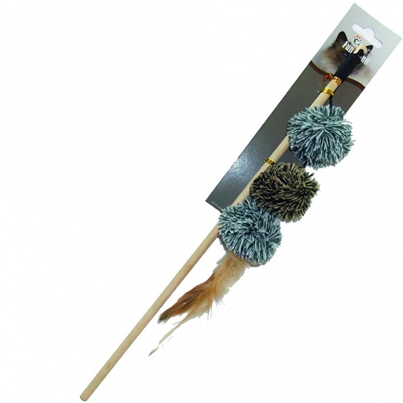 Eastland Cat Fishing Rod Toy: Interactive Catnip Plush Feather Teaser Wand – Stimulating Exercise & Play for Cats