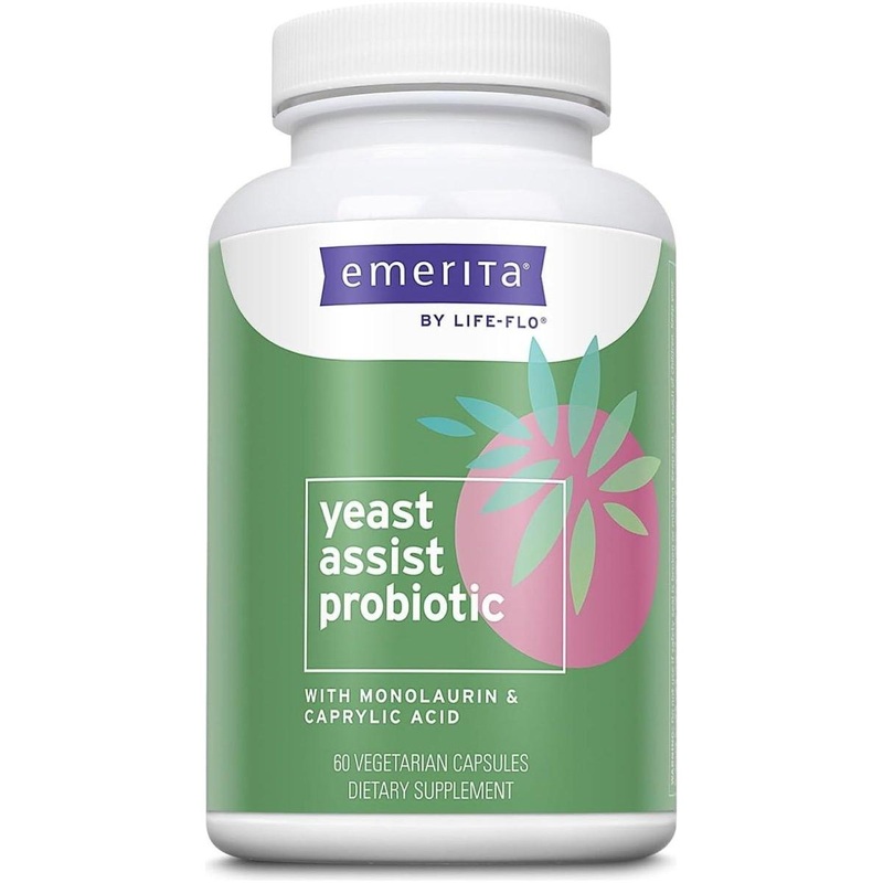 Emerita by Life-flo Yeast Assist Probiotic  60 Capsules | Gut, Vaginal & Immune Health Support