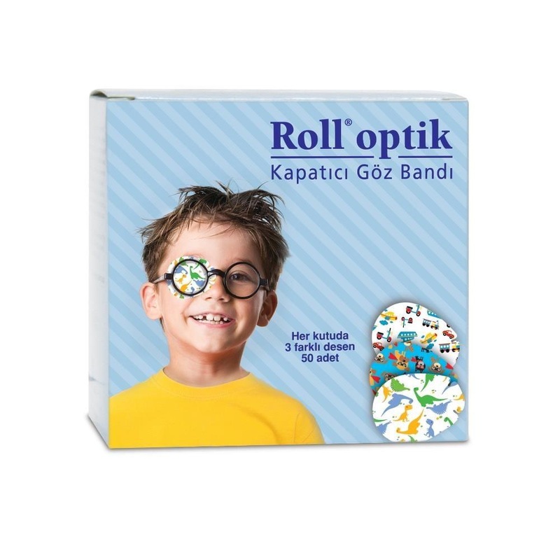 Roll Optik Eye Patch for Kids – 50 Count, Hypoallergenic, Patterned Design for Comfort & Compliance