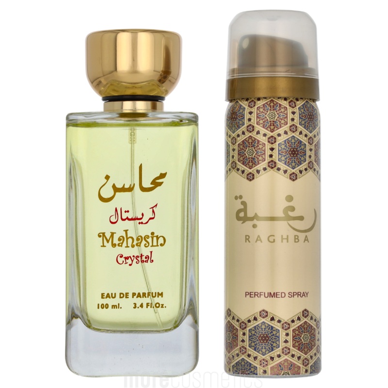 Lattafa Mahasin Crystal Giftset Edp Spray 100ml/Deodorant Spray 50ml