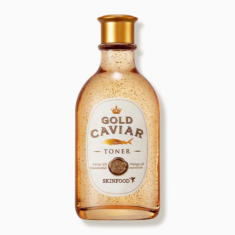 SKINFOOD Gold Caviar EX Toner  145ml | Firming & Rejuvenating Toner with Caviar & Gold Extracts