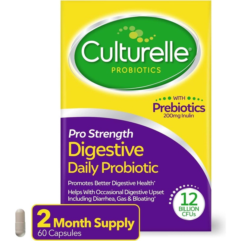 Culturelle Pro Strength Digestive Daily Probiotic  60 Capsules | Clinically Proven Gut Health Support Unflavored 60 Count (Pack Of 1)