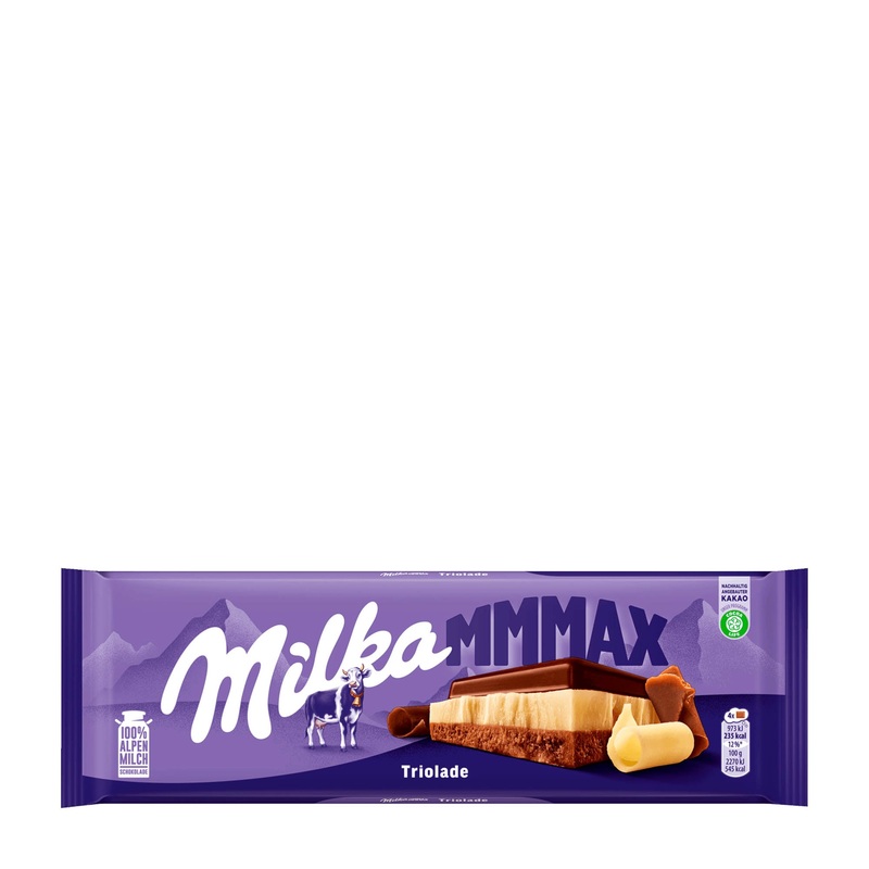 Milka MMMAX Triolade milk & white chocolate bar, 280 g