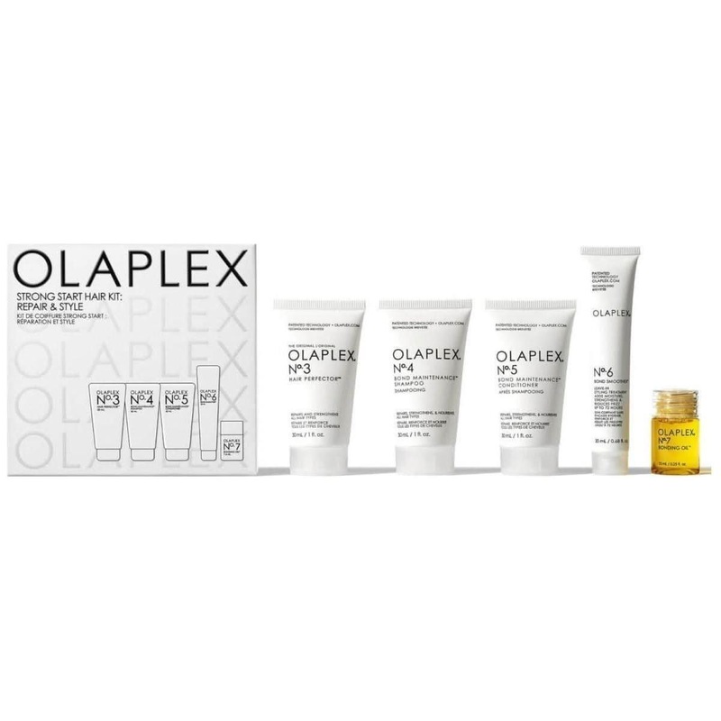 OLAPLEX Strong Start Hair Kit | 5-Piece Travel-Size Bond Building Set