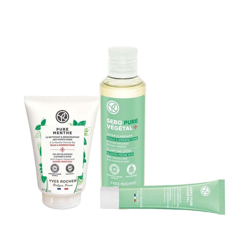Sebo Pure Vegetal Acne-Prone Skin Care Set – Daily Cleansing Routine with Organic Mint & Botanical Salicylic Acid