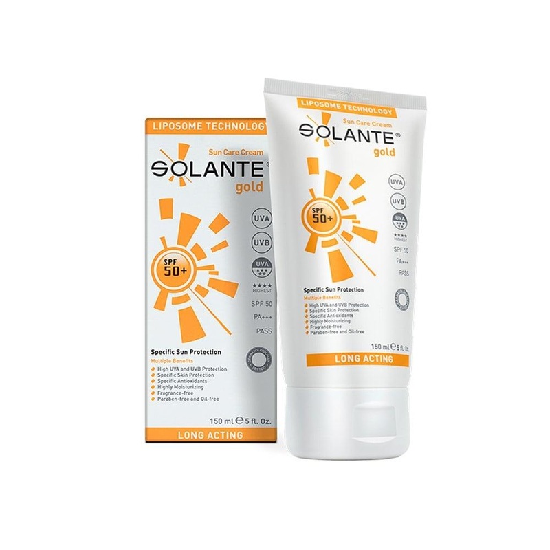 Solante Gold SPF 50+ Sunscreen Cream for Sensitive Skin – Broad-Spectrum UVA/UVB Protection, Non-Comedogenic & Hypoallergenic
