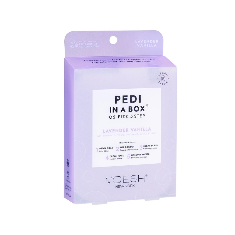 Voesh New York 5-Step Pedicure Set with O2 Fizz Treatment – Lavender Vanilla Scented