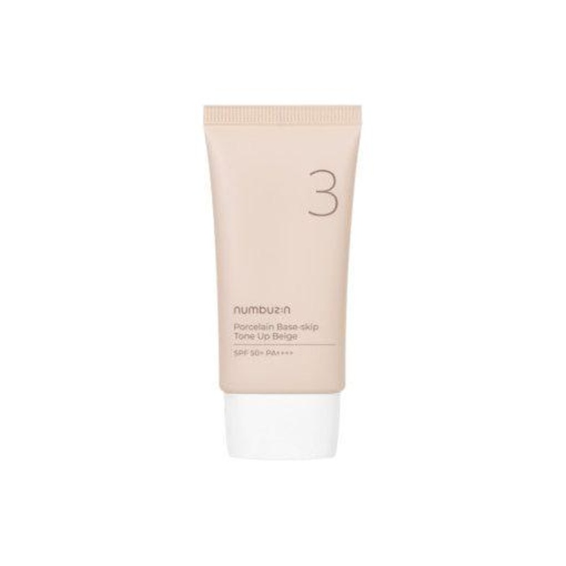 numbuzin No.3 Porcelain Base-skip Tone Up Beige SPF50+ PA++++  50ml | Primer, Sunscreen & Tone-Up in One