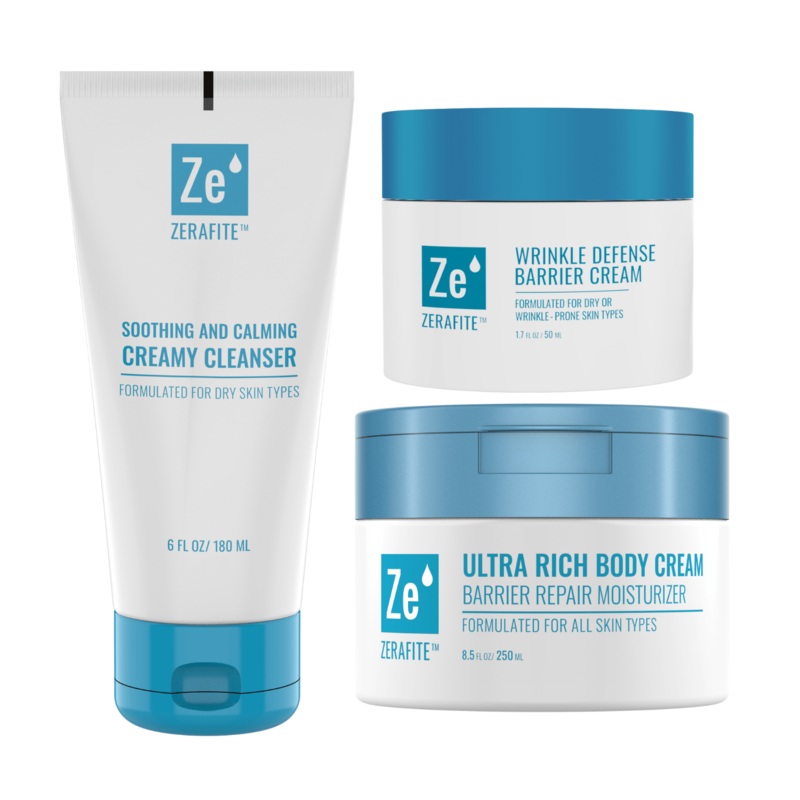 Zerafite Body Cream, Cleanser, & Wrinkle Defense Moisturizer Bundle