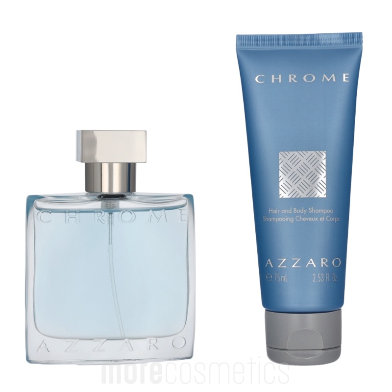 Azzaro Chrome Giftset Edt Spray 50ml/Hair & Body Shampoo 75ml