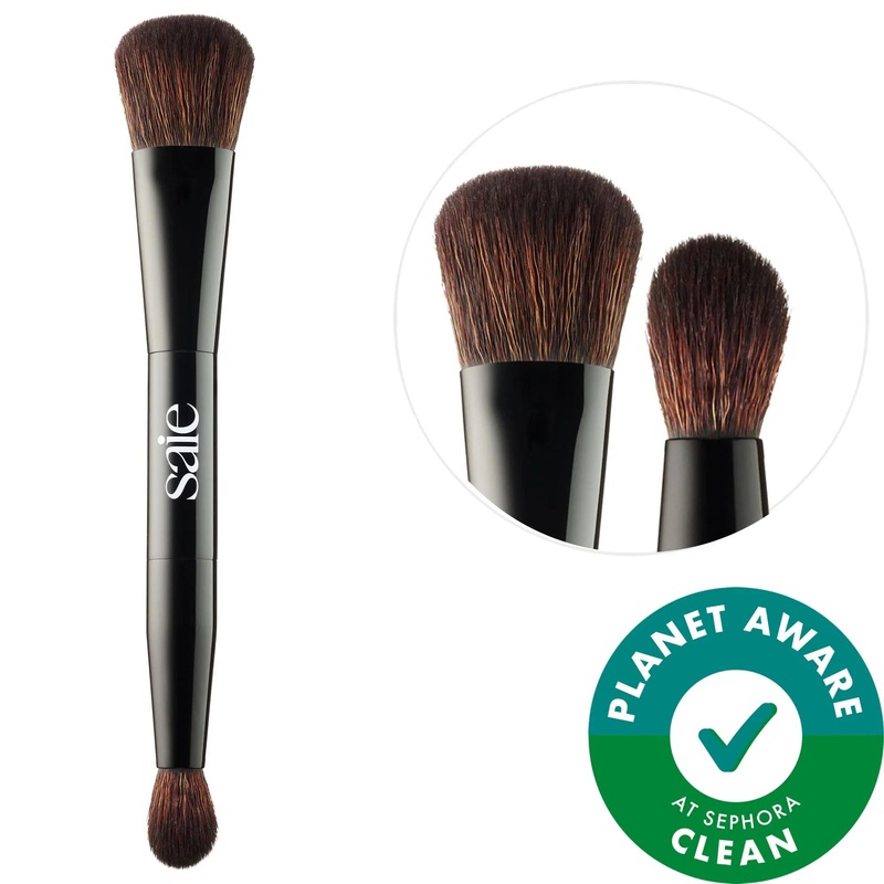Double-Ended Sculpting Brush: Vegan & Cruelty-Free Makeup Brush for Contouring, Highlighting & Concealing – Achieve Precise & Flawless Application