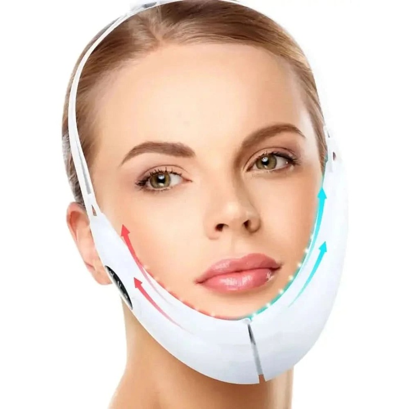 EMS Facial Lifting Device with LED Photon Therapy | Advanced Skin Rejuvenation & Muscle Toning Pink 170x110x500mm