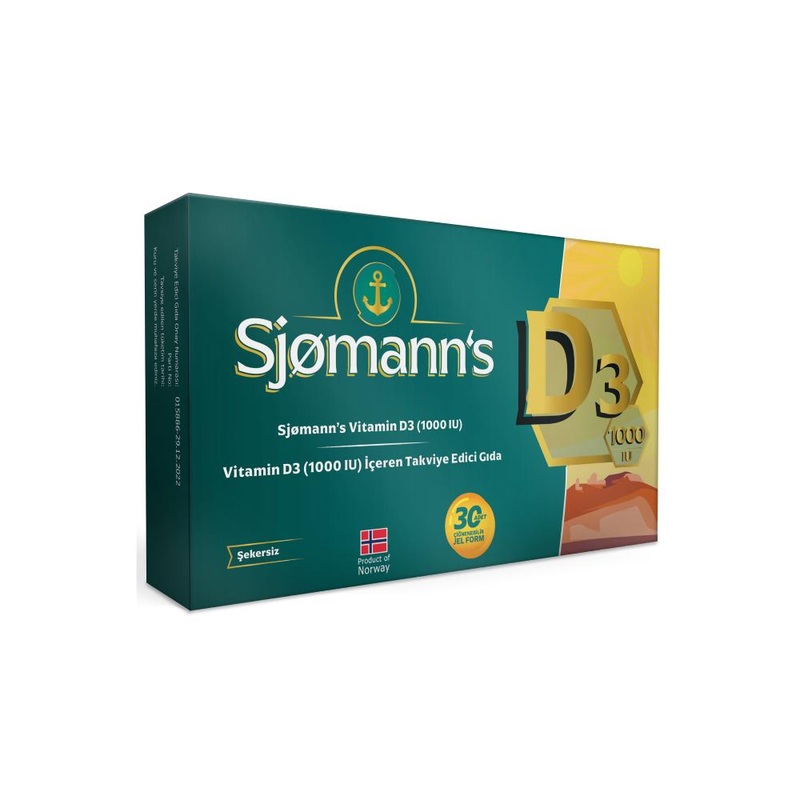 Sjomann’s Vitamin D3 1000 IU Chewable Gel – Supports Bone Health & Immune Function for Adults