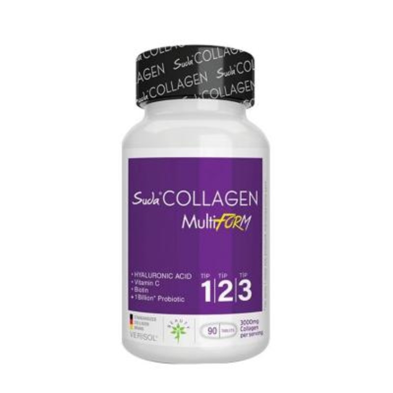Suda Collagen: Type 1 2 3 Collagen Supplement with Probiotics, Hyaluronic Acid & Vitamin C – Supports Skin, Hair, Nails & Joint Health