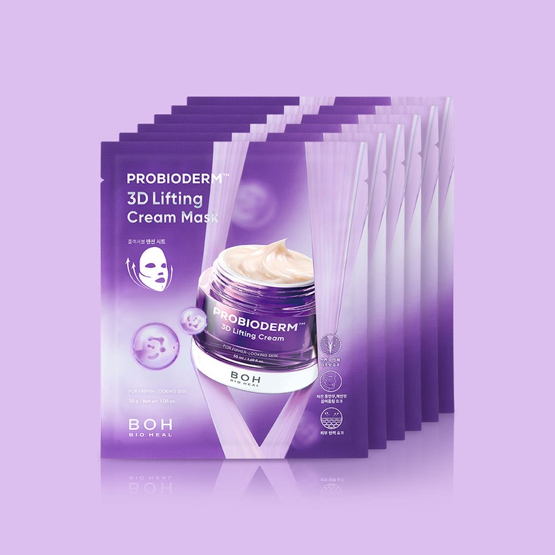 BIO HEAL BOH Probioderm 3D Lifting Cream Mask Sheet  30g x 6 Count | Targeted Face Lifting & Firming Care