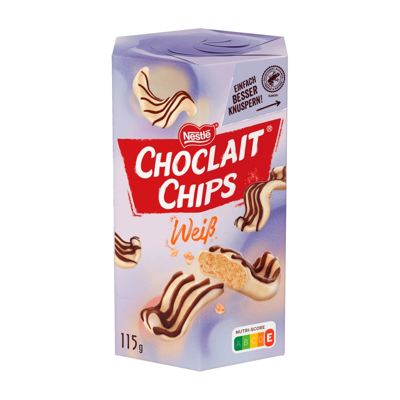 Choclait Chips White crispy chips, 115 g