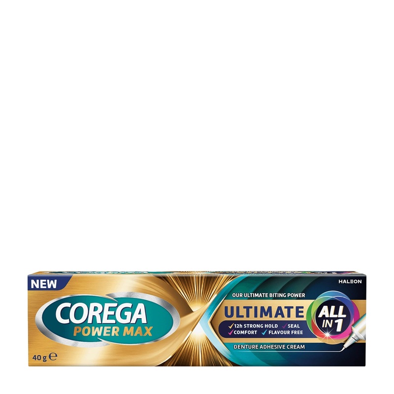 Corega Power Max Ultimate all in 1 denture adhesive cream, 40 g