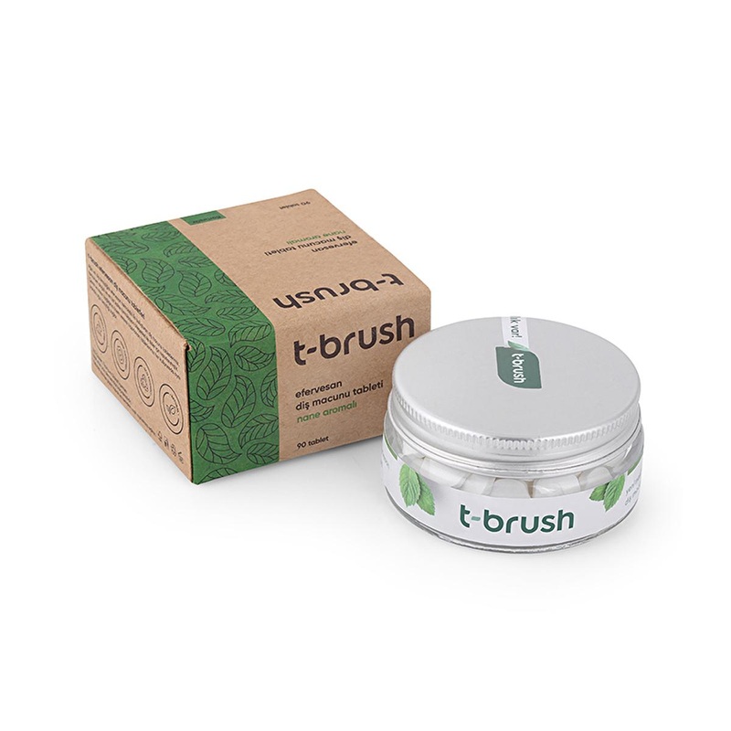 T-Brush Fluoride-Free Natural Mint Toothpaste Tablets: Vegan, SLS & Gluten-Free for Sensitive Gums & Travel – Eco-Friendly Whitening