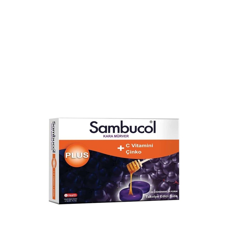 Sambucol Black Elderberry Supplement with Vitamin C & Zinc – Immune System Support, 20 Chewable Tablets