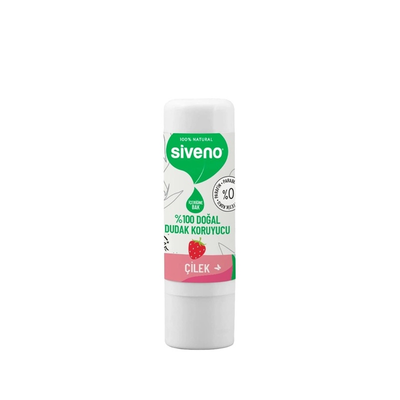 Siveno Natural Lip Balm, Moisturizing & Herbal Lip Care with Strawberry Flavor – 100% Organic Lip Product