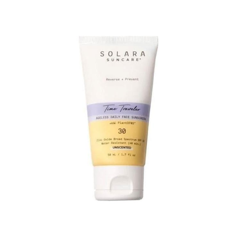 Solara Suncare Time Traveler Ageless Daily Face Sunscreen SPF 30  50ml | Anti-Aging Mineral SPF with Copper Peptides & Squalane 1.7 fl oz
