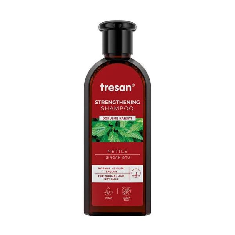 Tresan Nettle Shampoo for Hair Loss – Strengthens & Volumizes Normal to Dry Hair – Paraben & Gluten-Free, Natural Hair Loss Treatment
